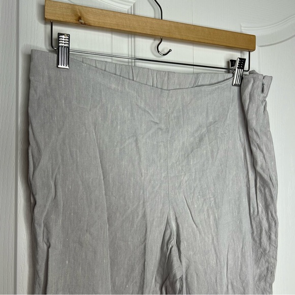 J. Jill Stretch Linen Button Hem Ankle Pants Gray Women's Size medium petite - Picture 8 of 13